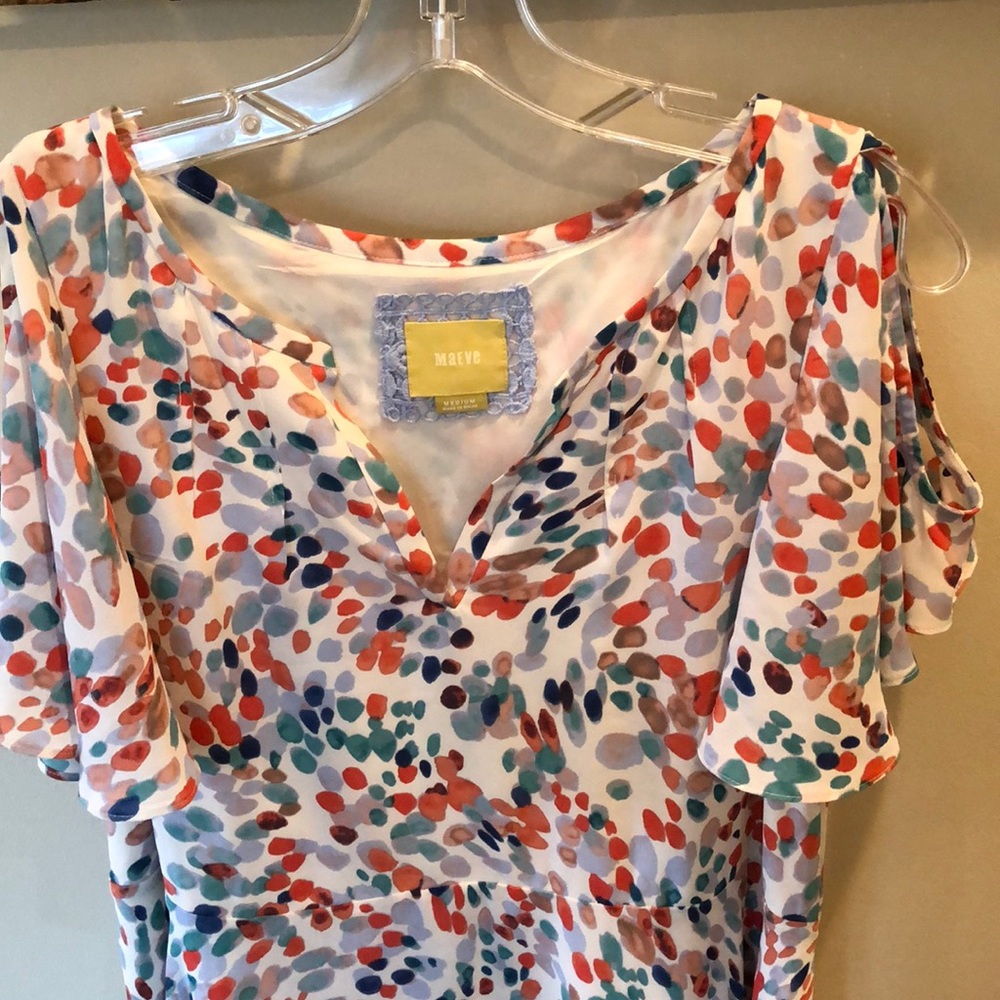 Maeve for Anthropologie Watercolor Print Dress - Picture 4 of 8